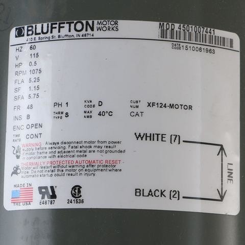 BEATER MOTOR XF124 115V/60Hz