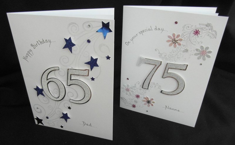 BA15 - Silver glitter large numbers with stamped flourish