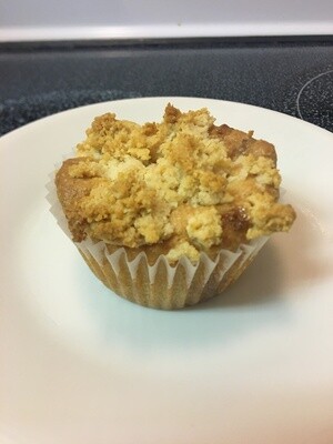 Almond Raspberry Muffins with White Chocolate Chips and Shortbread Crumble