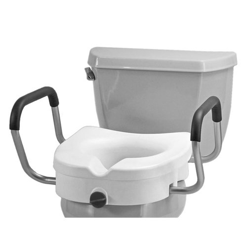 RAISED TOILET SEAT WITH DETACHABLE ARMS