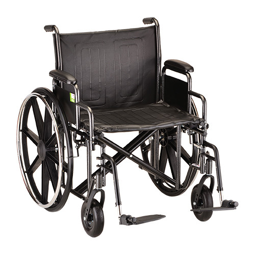 24&quot; STEEL WHEELCHAIR WITH DETACHABLE ARMS AND SWING AWAY FOOTRESTS