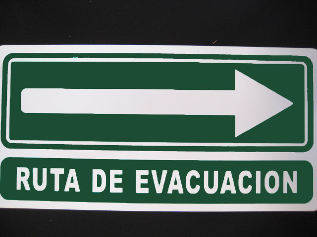 Señalamiento flecha de ruta de evacuación 40x20