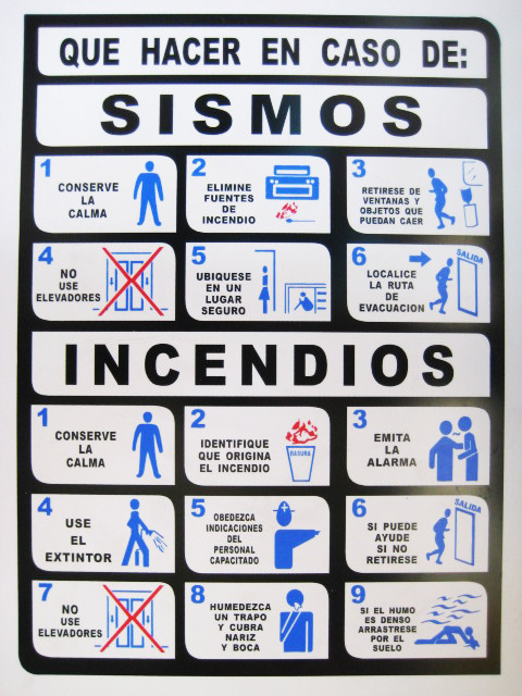 Señalamiento sismos e incendios 40x30