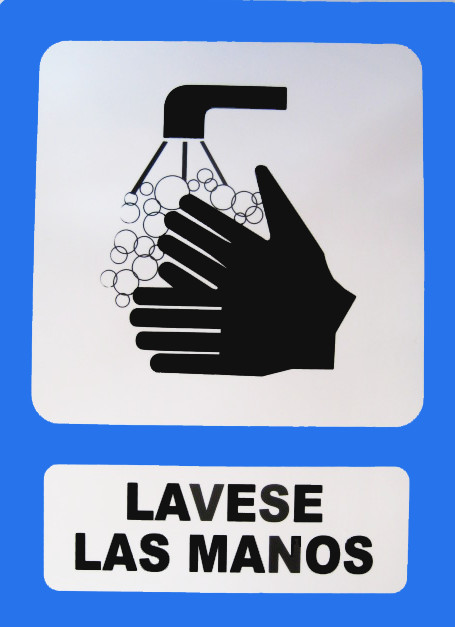 Señalamiento lavese las manos 40x30