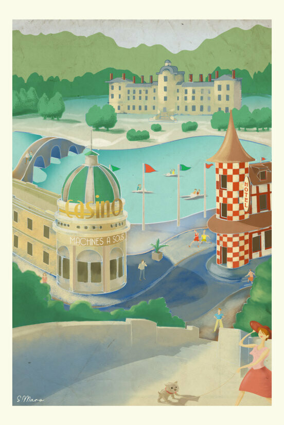 Affiche poster de Bagnoles de l'Orne - illustration vintage