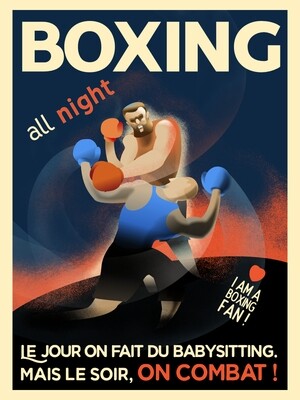 Illustration vintage et affiche sportive de boxe
