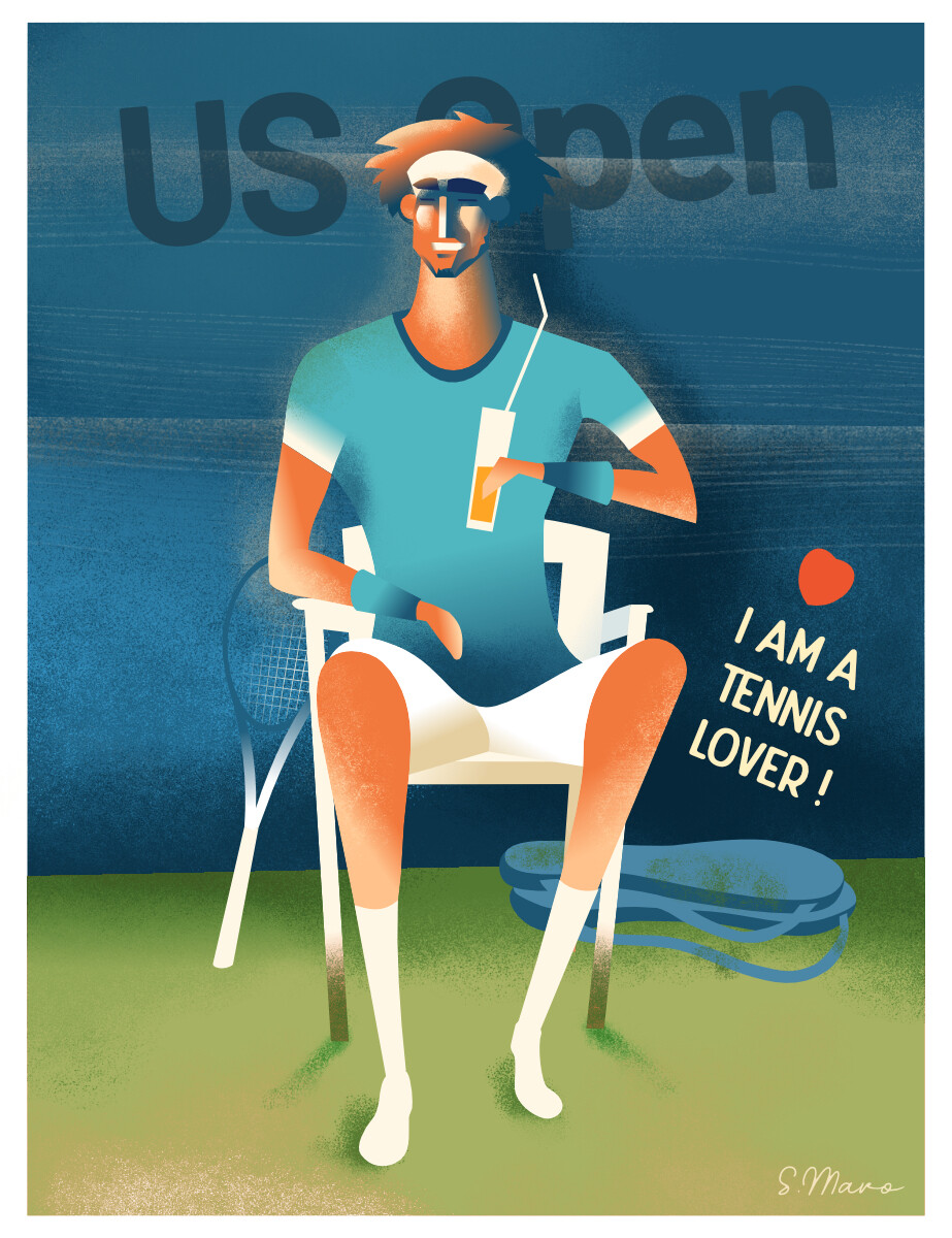 I am a Tennis Lover! - Poster illustration 