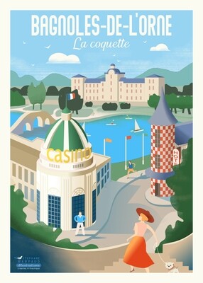 affiche/poster de Bagnoles de l'Orne - illustration vintage Creavisa