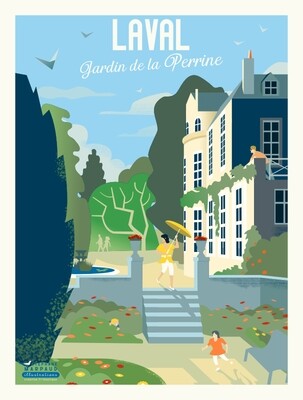 Illustration de la ville de Laval,  Jardin de la Perrine - affiche 