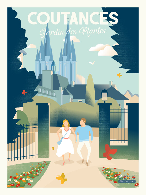 Illustration de Coutances : le jardin des Plantes - affiche 