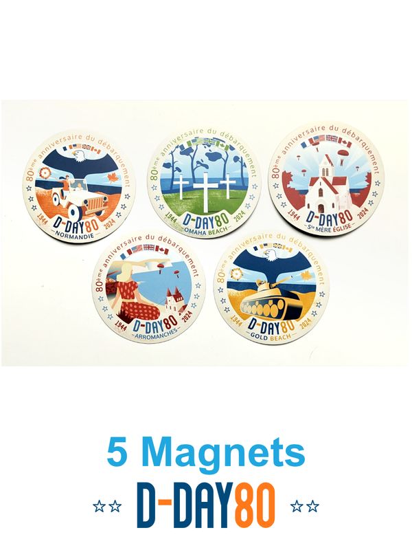 Lot de 5 magnets "D-Day 80" !
