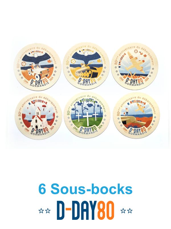Lot de 6 sous-bocks "D-Day 80" !