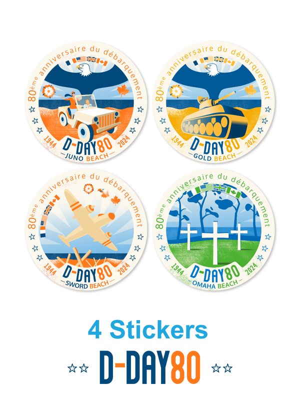 Lot de 4 stickers "D-Day 80" !