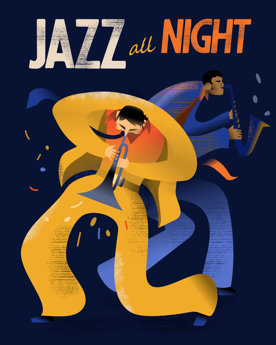 Illustration vintage et affiche de jazz