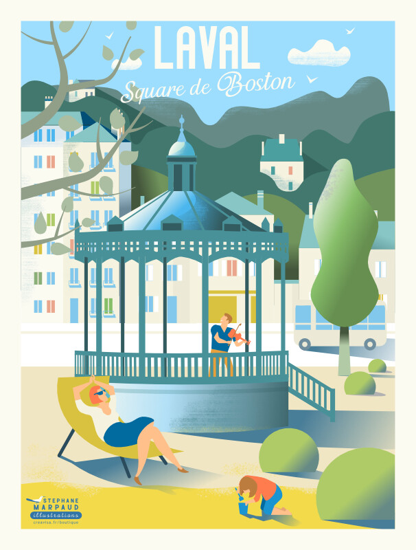 affiche/poster de Laval - illustration vintage Creavisa