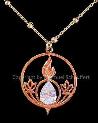 LUMINARA™ Anhänger 35mm mit Edelstahl-Kugel-Kette, vergoldet - im Schmuckkarton