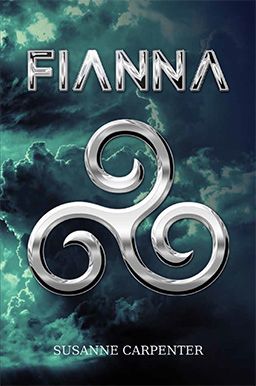 Fianna by Susanne Carpenter Front cover from the book, Fianna by Susanne Carpenter. A silvery triskele against backdrop of stormy sky.
