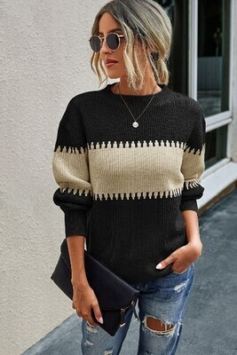Color Block BW Sweater