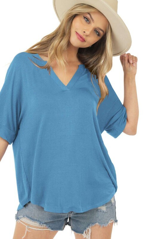 Banded Sleeve Top Teal