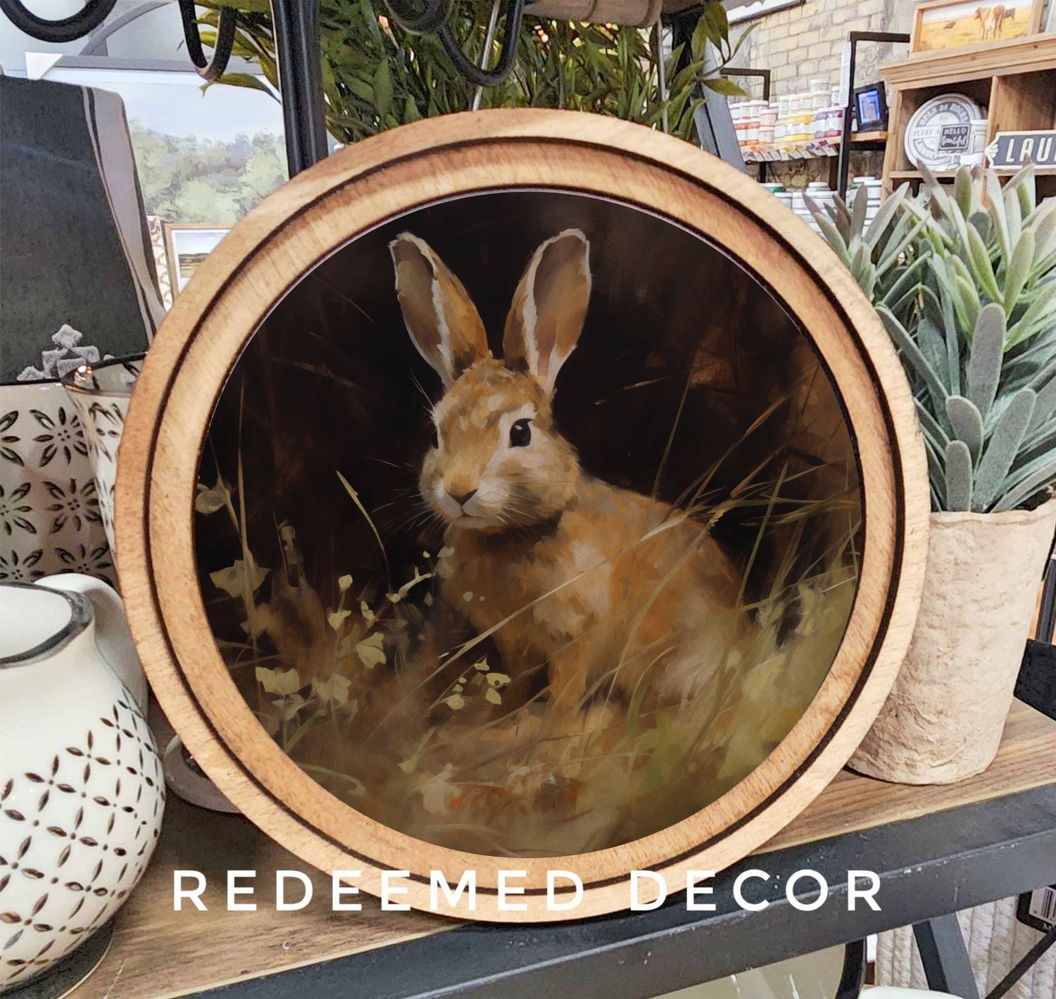 8&quot; Round Bunny Art