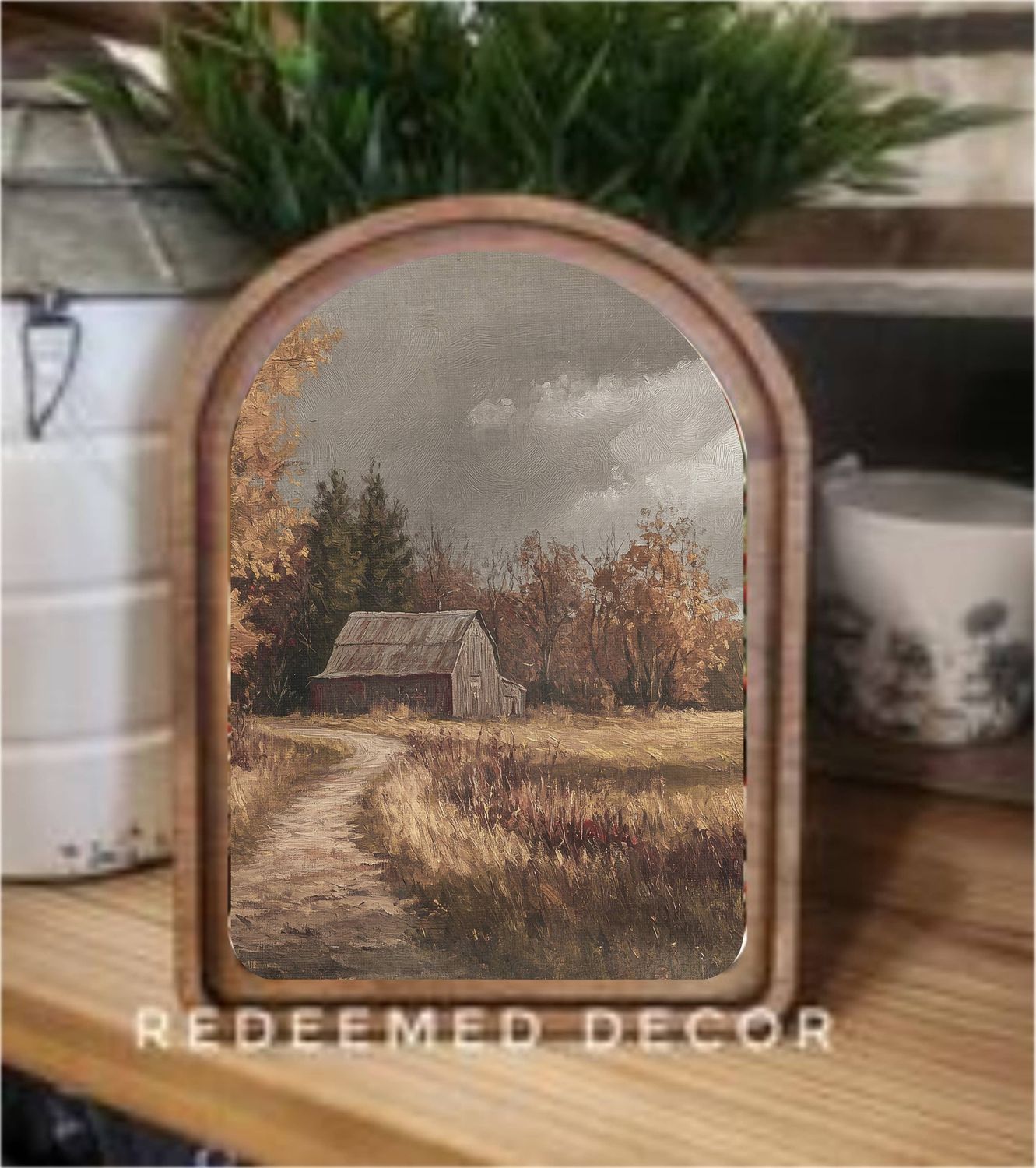 Arch Top Moody Barn Framed Art