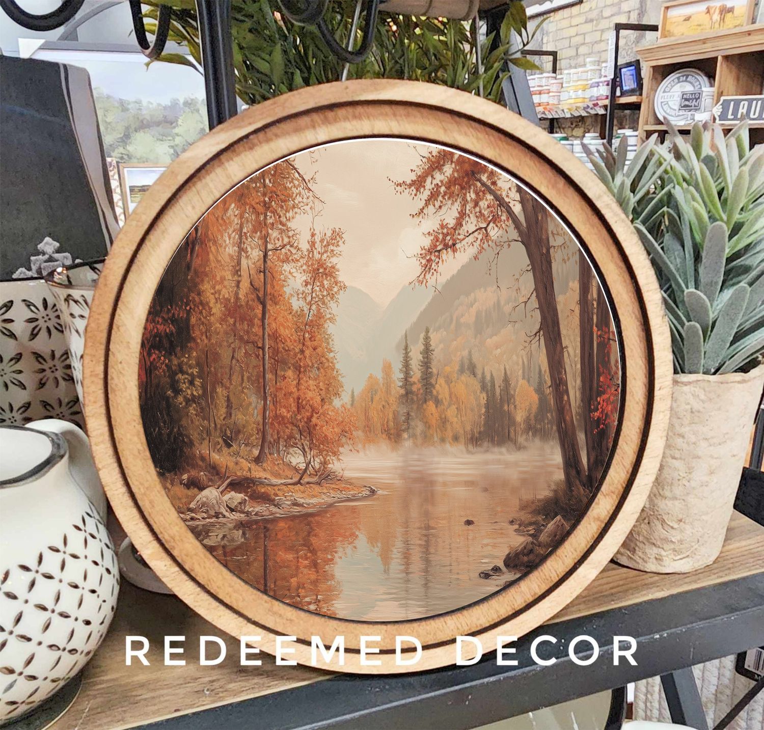 8&quot; Round Autumn River Art