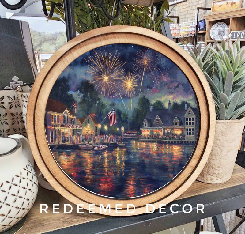 8&quot; Round 4th Of July Art