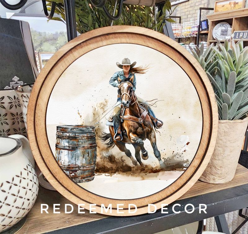 8&quot; Round Barrel Racer Art