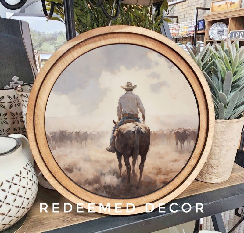 8&quot; Round Cattle Drive Art