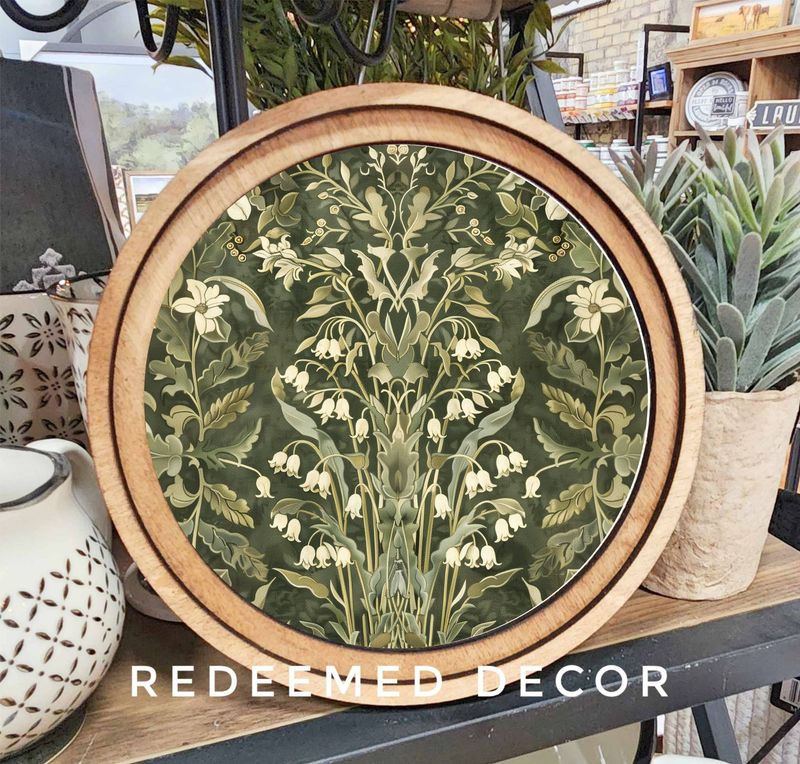 8&quot; Round Dark Green Morris Art