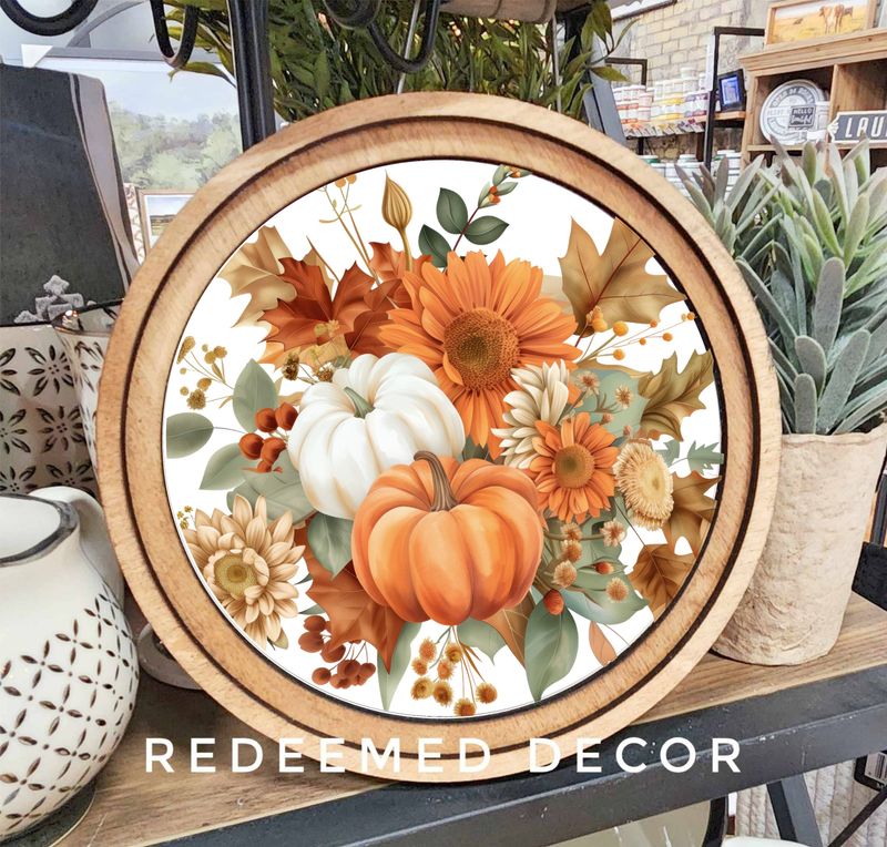8&quot; Round Fall Bouquet Art