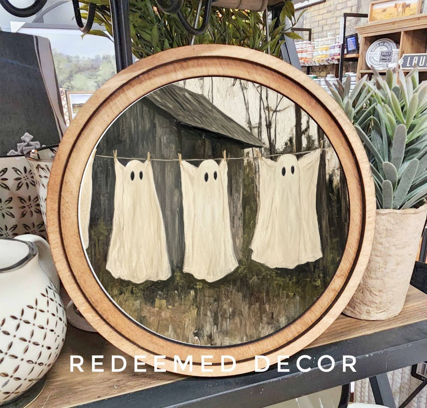 8&quot; Round Ghost Laundry Art