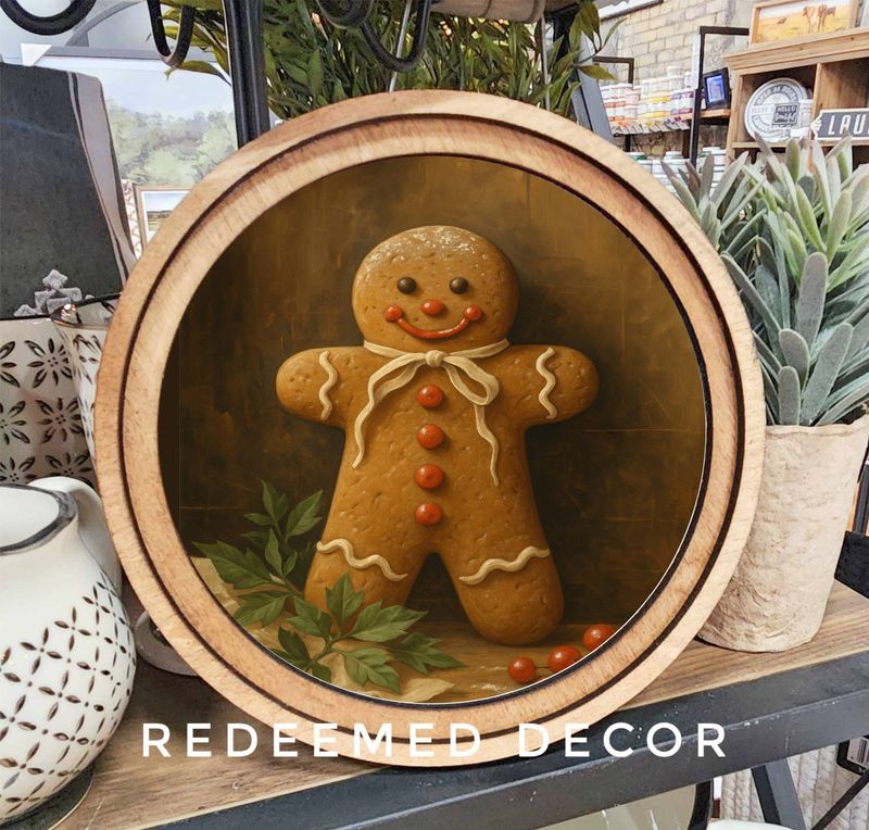 8&quot; Round Gingerbread Man Art