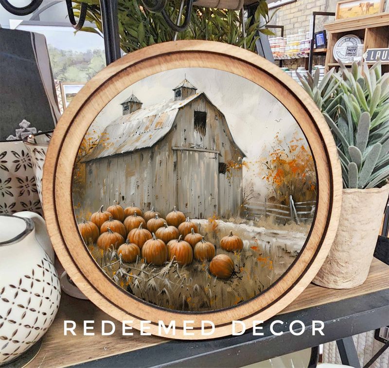 8&quot; Round Harvest Barn Art