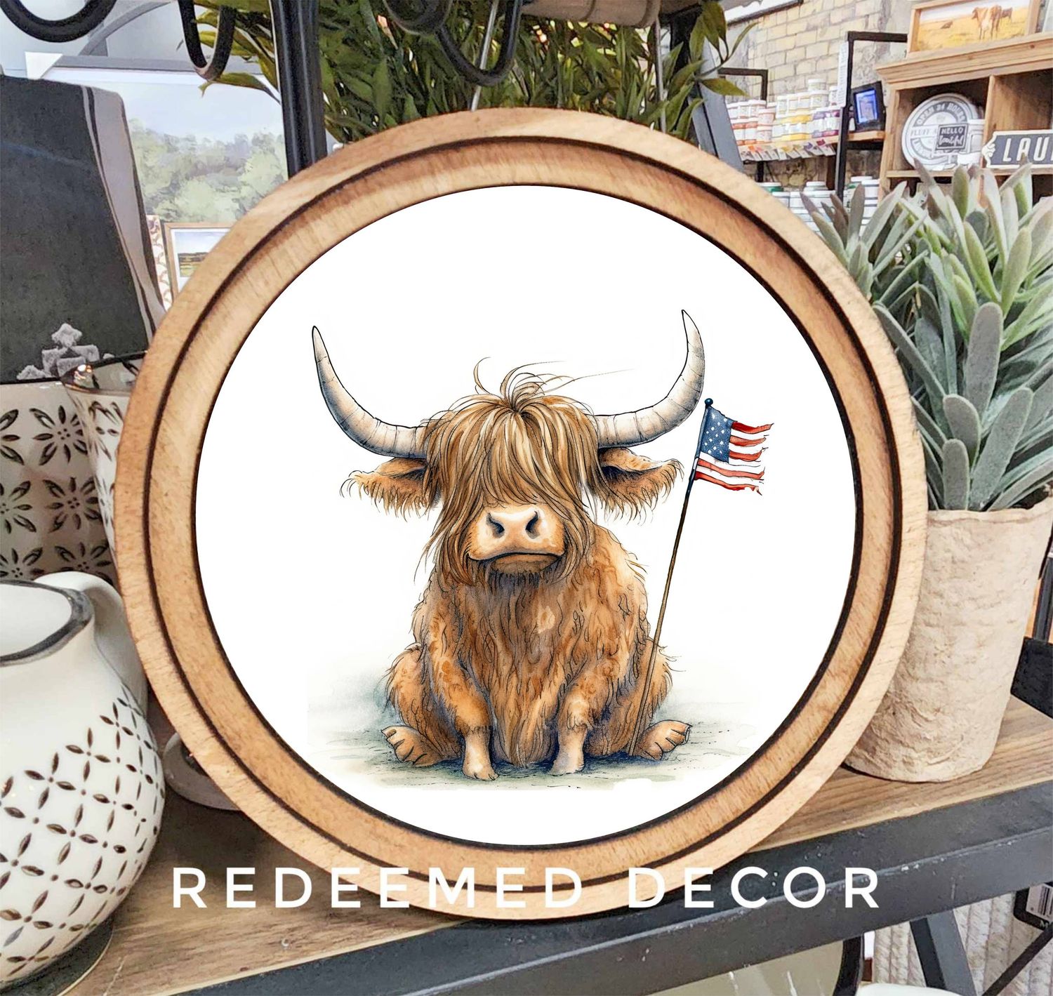 8&quot; Round Highland Flag Art