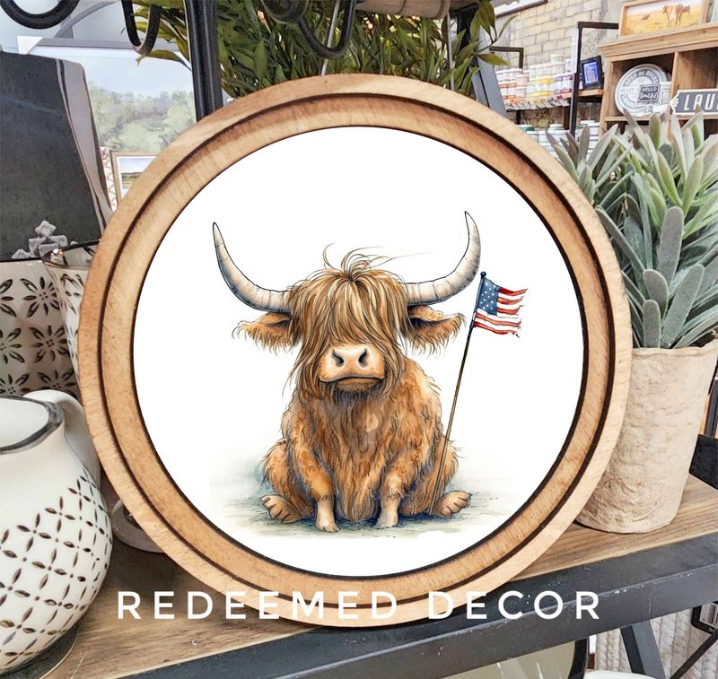 8&quot; Round Highland Flag Art