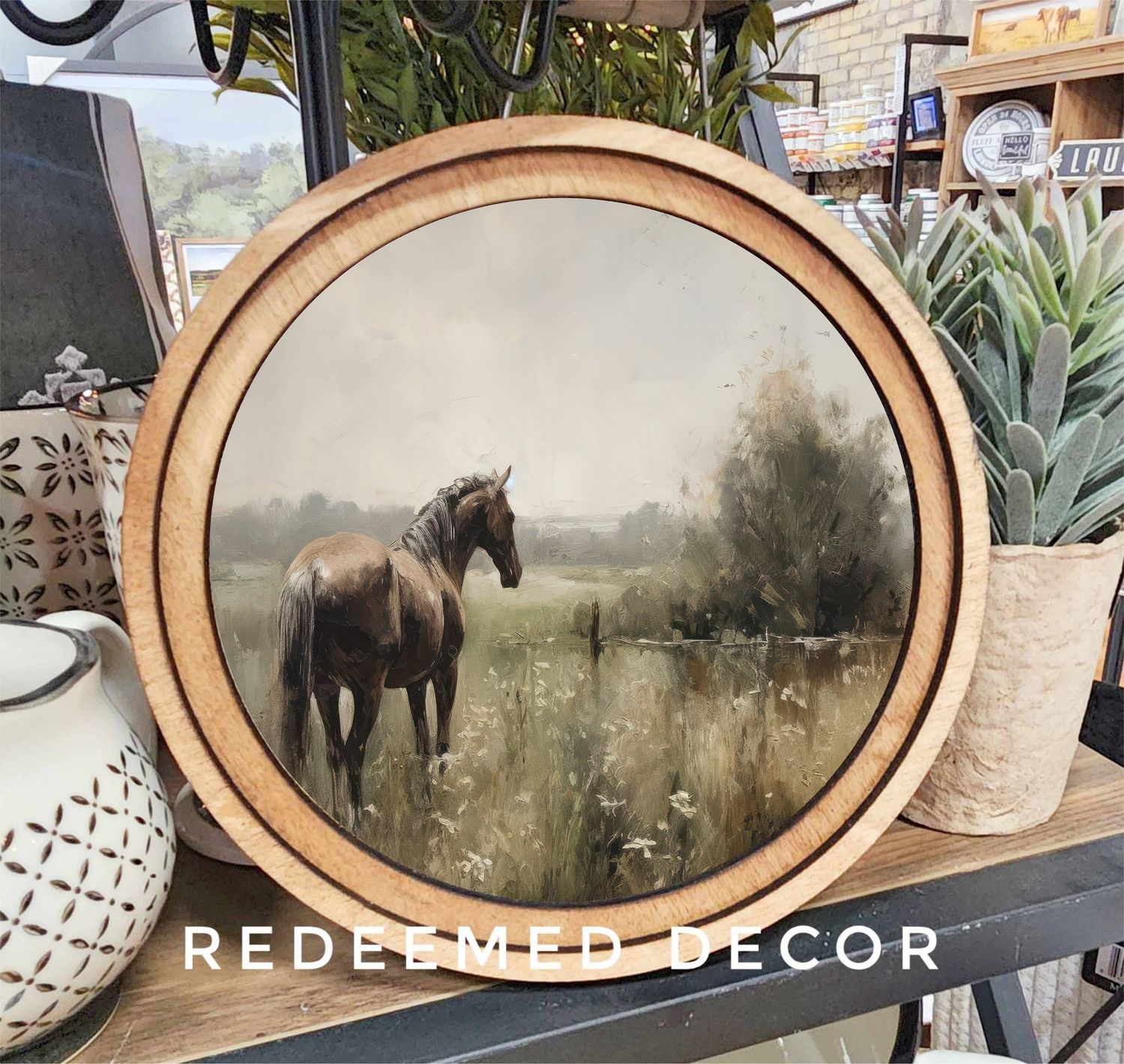 8&quot; Round Horse Painting Art
