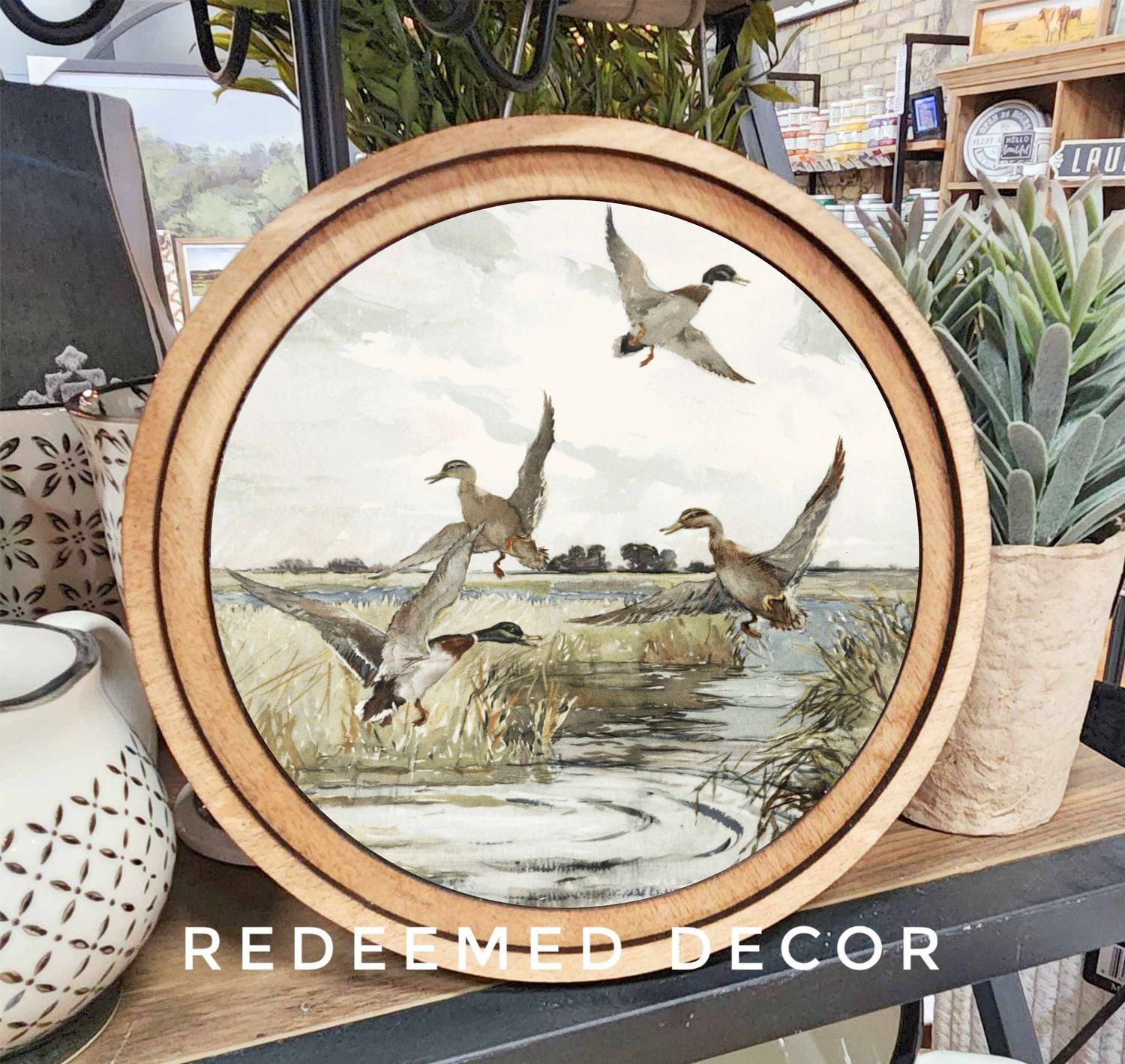 8&quot; Round Mallard Ducks Art