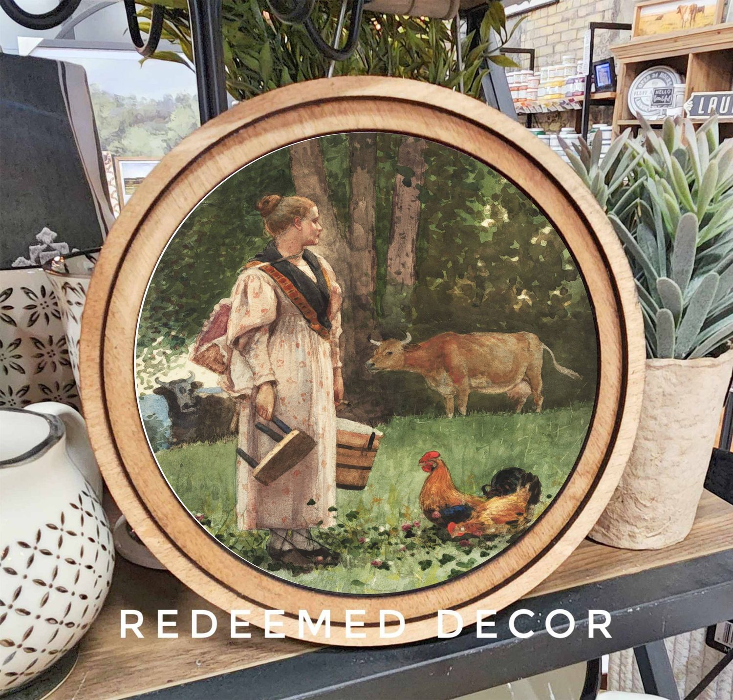 8&quot; Round Milk Maid Art