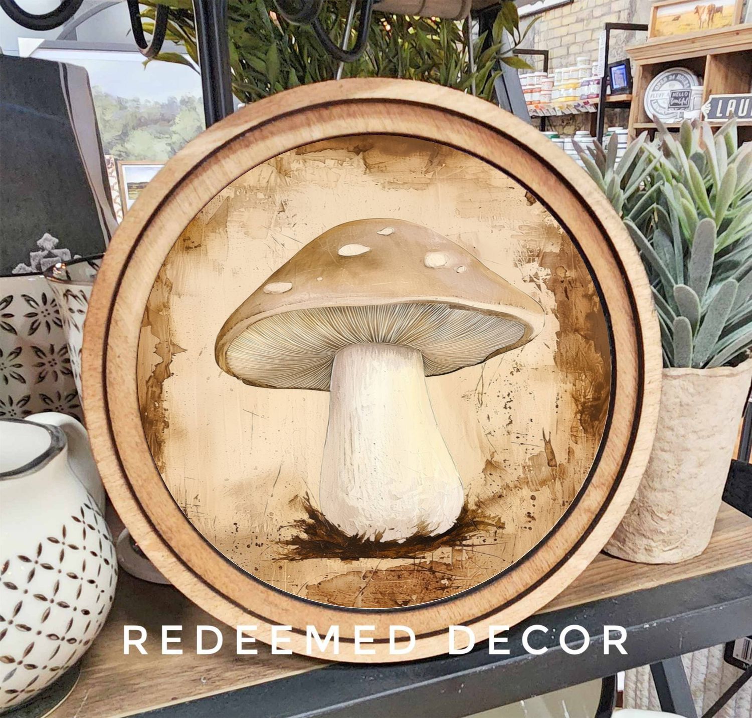 8&quot; Round Mushroom Art