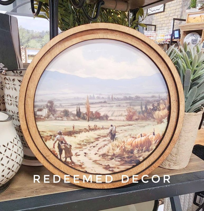 8&quot; Round Pumpkin Field Art