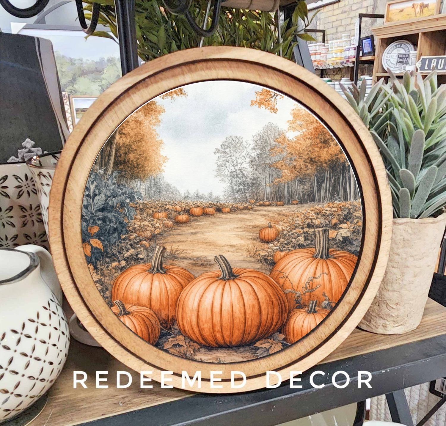 8&quot; Round Pumpkin Path Art