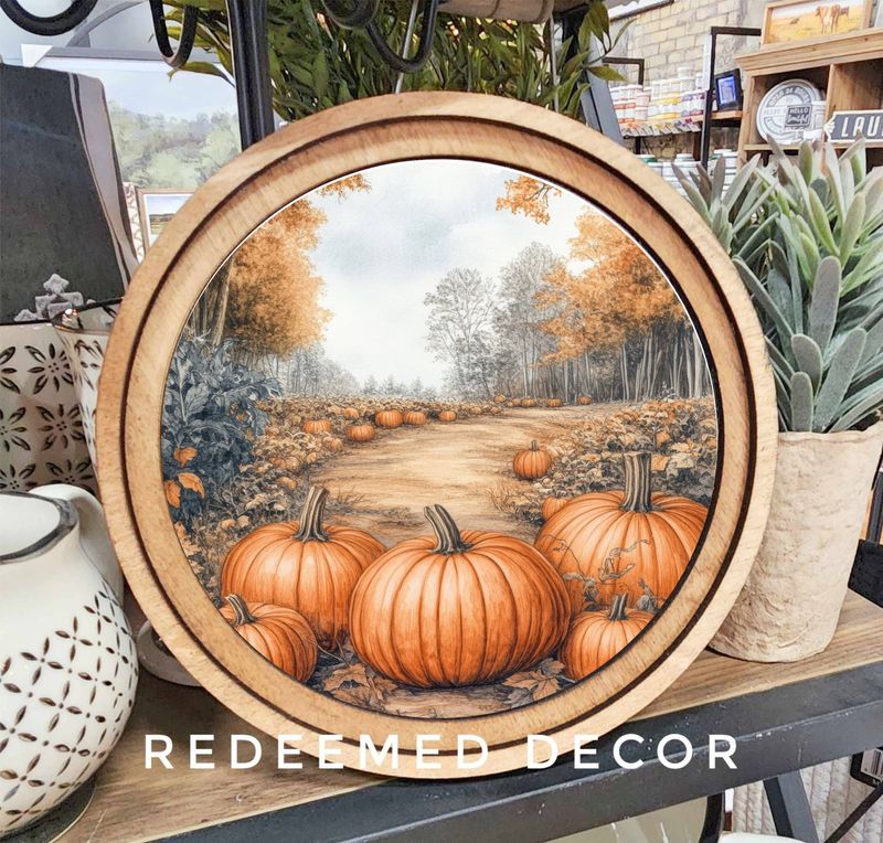 8&quot; Round Pumpkin Path Art