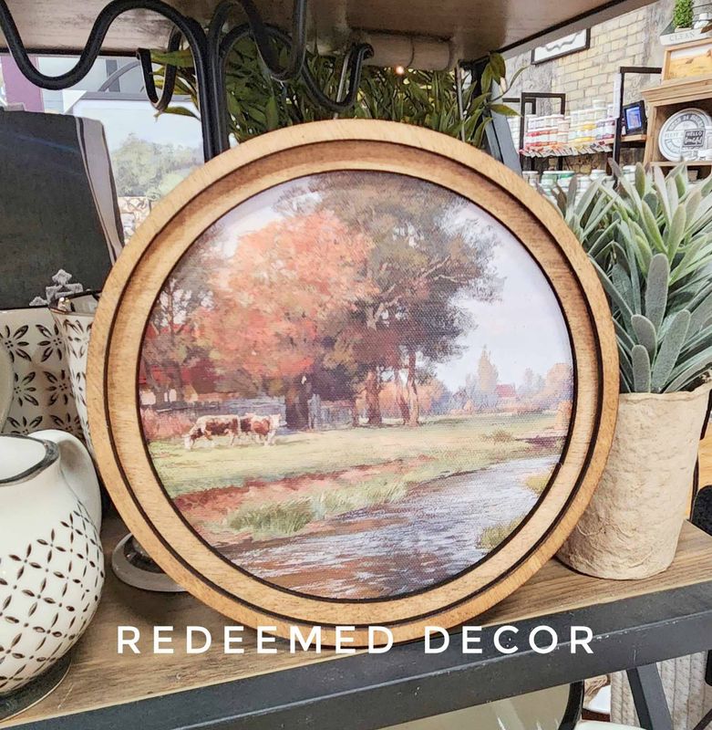 8&quot; Round Riverside Farm Art
