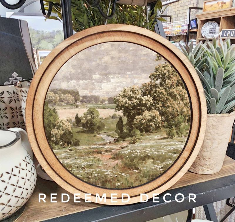 8&quot; Round Spring Landscape Art