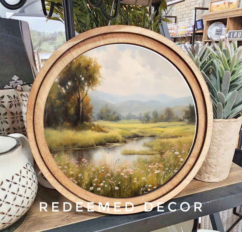 8&quot; Round Spring Stream Art