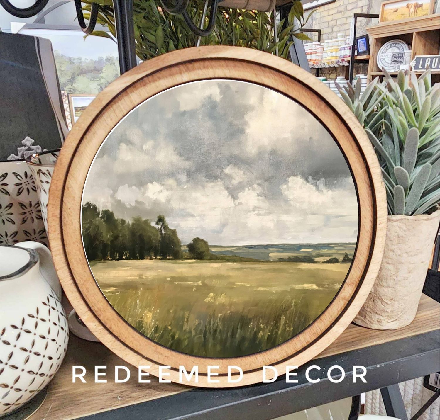 8&quot; Round Stormy Field Art