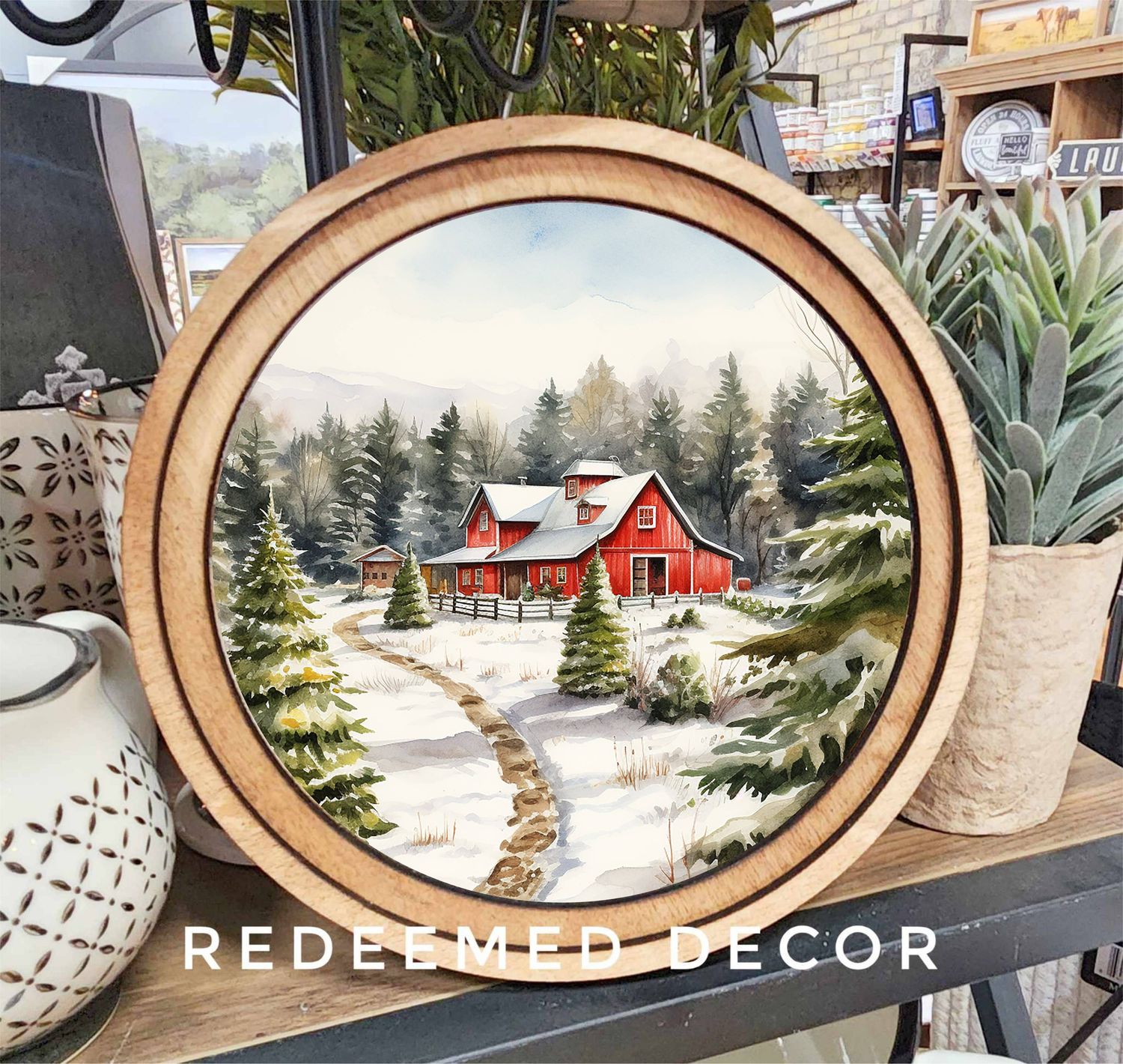 8&quot; Round Tree Farm Barn Art
