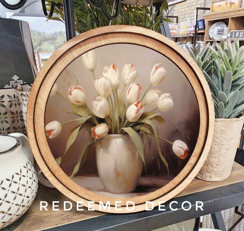 8&quot; Round Tulips Art