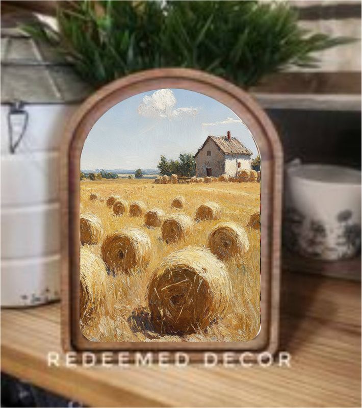 Arch Top Hayfield Framed Art